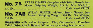 Atlas 7 Metal Shaper S7B-5 Service Manual - Parts Lists & Schematics (USA Made)